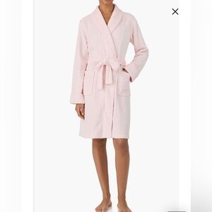 Lauren Ralph Lauren Women’s Pink Fleece Plush Monogram Robe Size Large